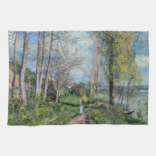 Alfred Sisley - Banks of the Seine at By Tea Towel (Horizontal)