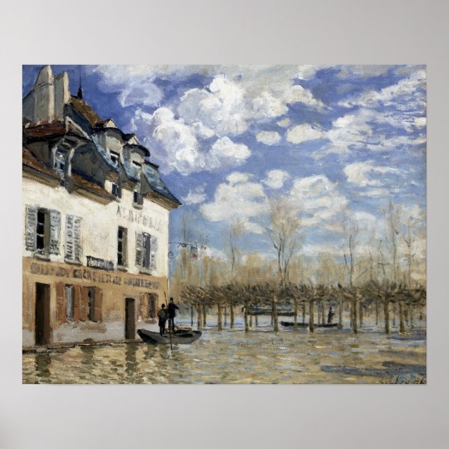 Alfred Sisley Boat in the Flood at Port Marly Poster (Front)