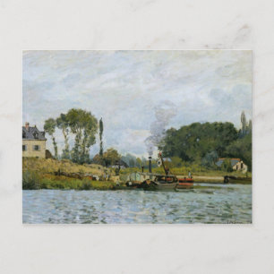 Alfred Sisley Boats at the lock at Bougival Postcard