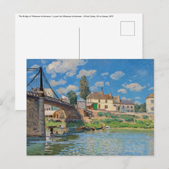 Alfred Sisley - Bridge at Villeneuve-la-Garenne Postcard (Front/Back)
