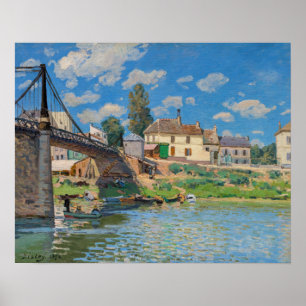 Alfred Sisley - Bridge at Villeneuve-la-Garenne Poster