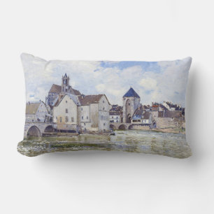 Alfred Sisley Buildings and bridges with water   Lumbar Cushion