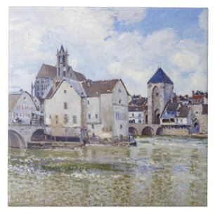Alfred Sisley Buildings and bridges with water Tile