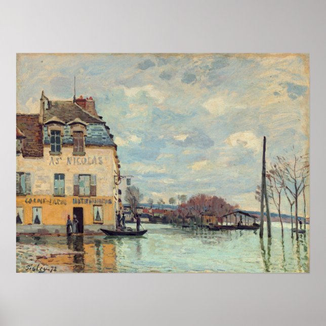 Alfred Sisley - Flood at Port-Marly 1872 Poster (Front)