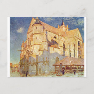 Alfred Sisley - Kirche von Moret 1893 Oil Church Postcard