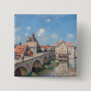 Alfred Sisley - Le Pont de Moret 15 Cm Square Badge