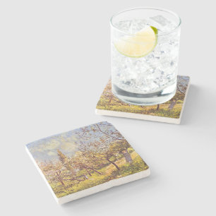 Alfred Sisley Orchard in spring Stone Coaster