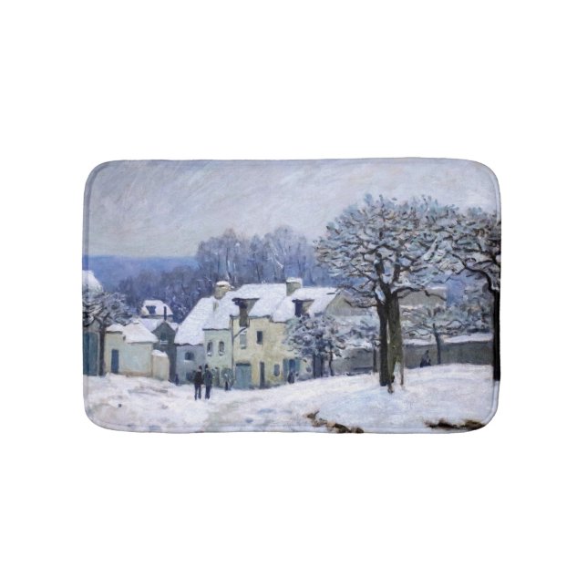 Alfred Sisley - Place Chenil in Marly, Snow Effect Bath Mat (Front)