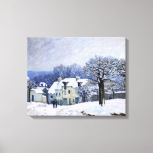 Alfred Sisley - Place Chenil in Marly, Snow Effect Canvas Print
