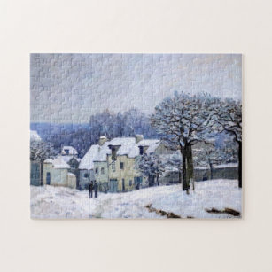 Alfred Sisley - Place Chenil in Marly, Snow Effect Jigsaw Puzzle