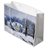 Alfred Sisley - Place Chenil in Marly, Snow Effect Large Gift Bag (Back Angled)