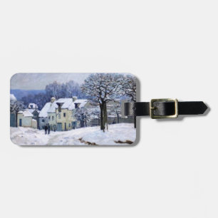 Alfred Sisley - Place Chenil in Marly, Snow Effect Luggage Tag