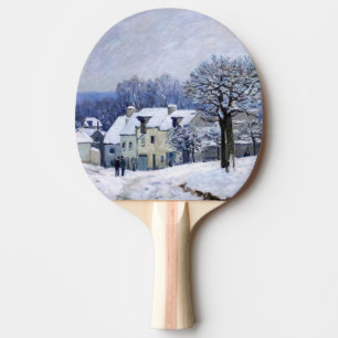 Alfred Sisley - Place Chenil in Marly, Snow Effect Ping Pong Paddle