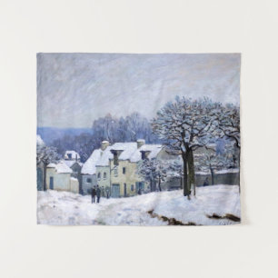 Alfred Sisley - Place Chenil in Marly, Snow Effect Tapestry