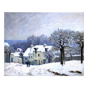 Alfred Sisley Place du Chenil in Marly, snow Photo Print