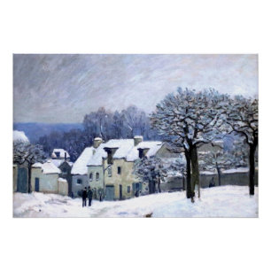 Alfred Sisley Place du Chenil in Marly, snow Poster