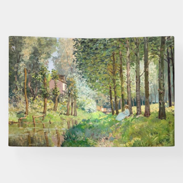 Alfred Sisley - Rest along the Stream Banner (Horizontal)