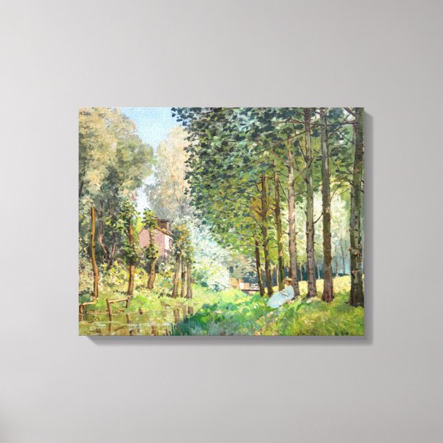 Alfred Sisley - Rest along the Stream Canvas Print (Front)