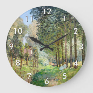 Alfred Sisley - Rest along the Stream Large Clock