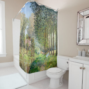 Alfred Sisley - Rest along the Stream Shower Curtain