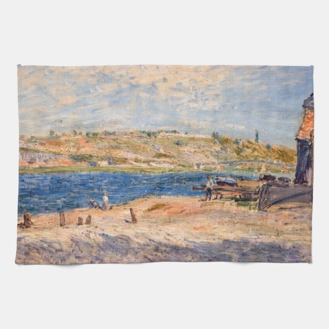 Alfred Sisley - River Banks at Saint-Mammes Tea Towel (Horizontal)