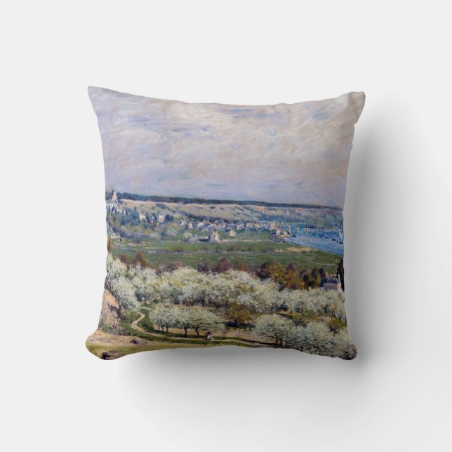Alfred Sisley - Terrace at Saint-Germain, Spring Cushion (Front)
