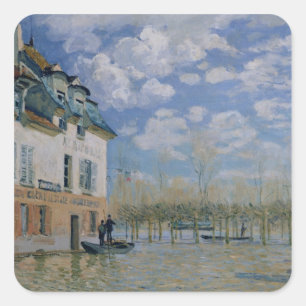 Alfred Sisley The Boat in the Flood, Port-Marly Square Sticker