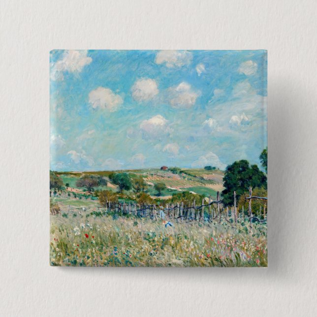 Alfred Sisley - The Meadow 15 Cm Square Badge (Front)