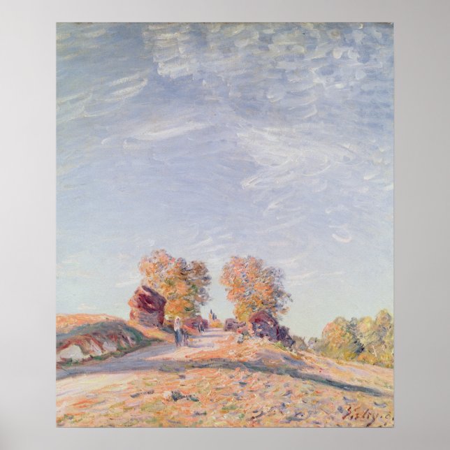 Alfred Sisley | Uphill Road in Sunshine Poster (Front)