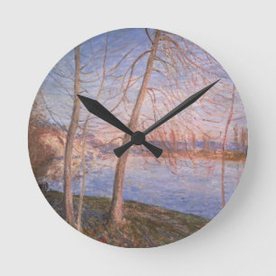 Alfred Sisley Winter Morning Round Clock
