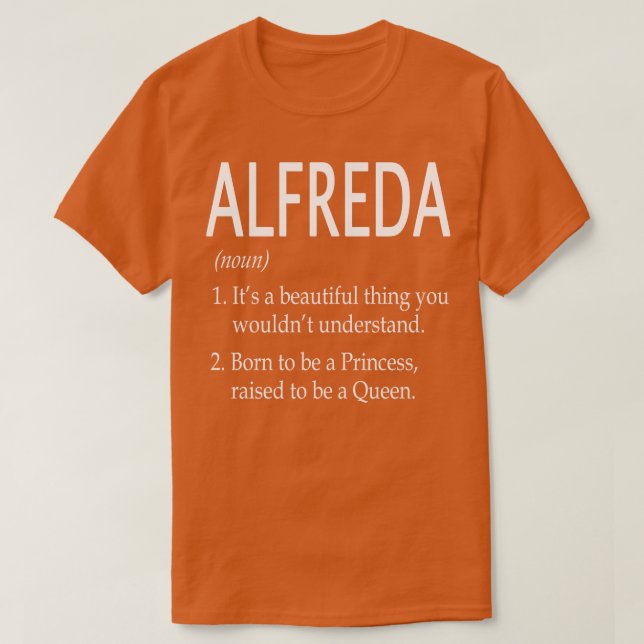 Alfreda Name Gift T-Shirt (Design Front)