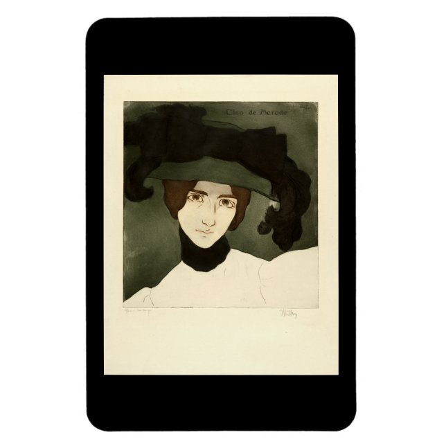 Alfredo Müller, Portrait Cléo de Mérode 1900 Poste Magnet (Vertical)