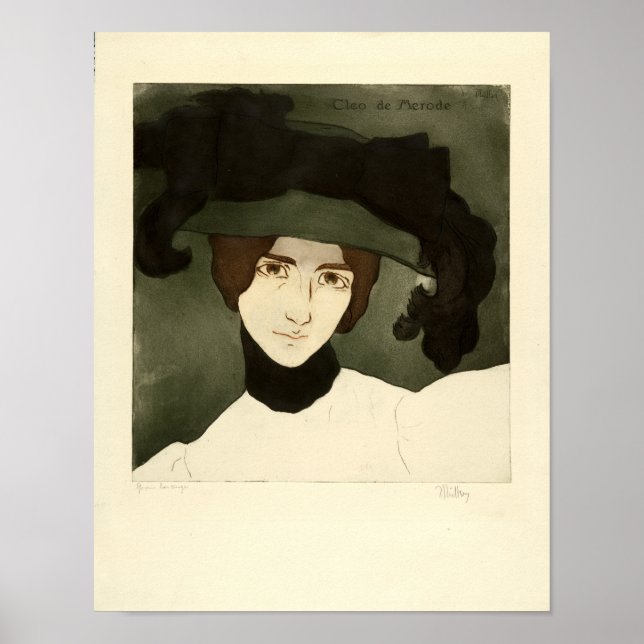 Alfredo Müller, Portrait Cléo de Mérode 1900 Poster (Front)