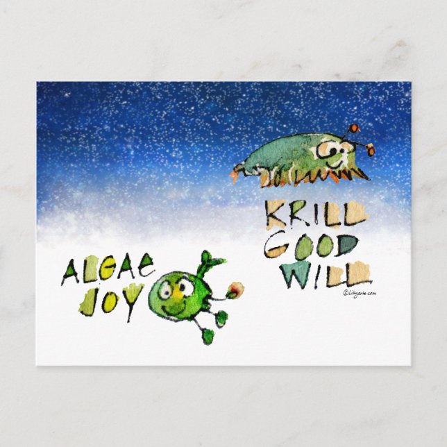 Algae Joy Krill Good Will Holiday Postcard (Front)