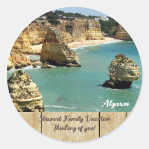 Algarve beach family vacation in Portugal Classic Round Sticker