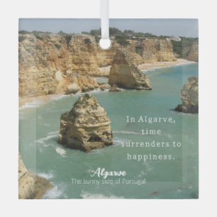 Algarve beach vacation in Portugal Glass Tree Decoration