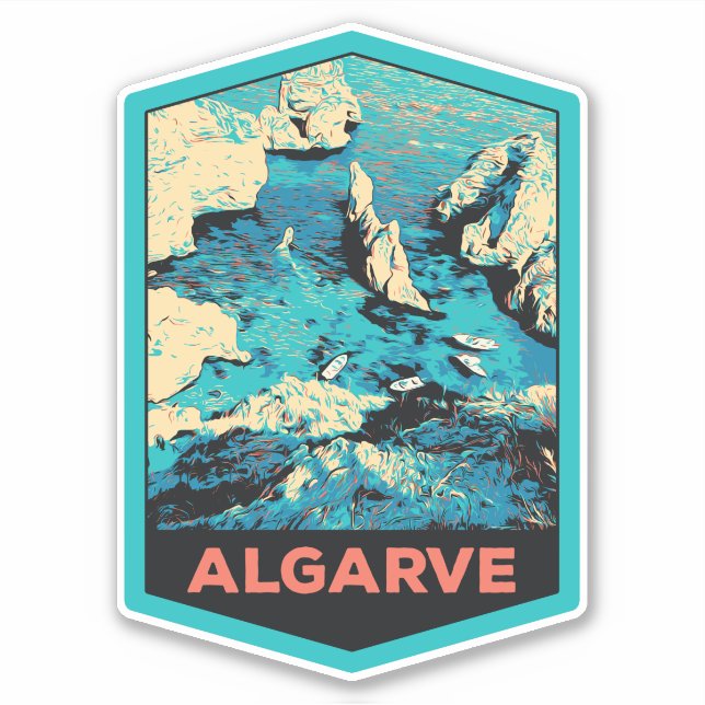 Algarve Lagos coast Portugal travel Sticker (Front)