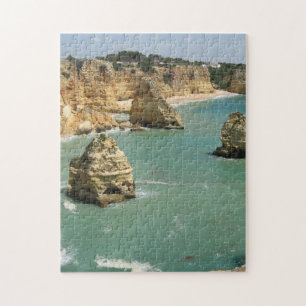 Algarve, Portugal, Benagil beach and cliffs Jigsaw Puzzle