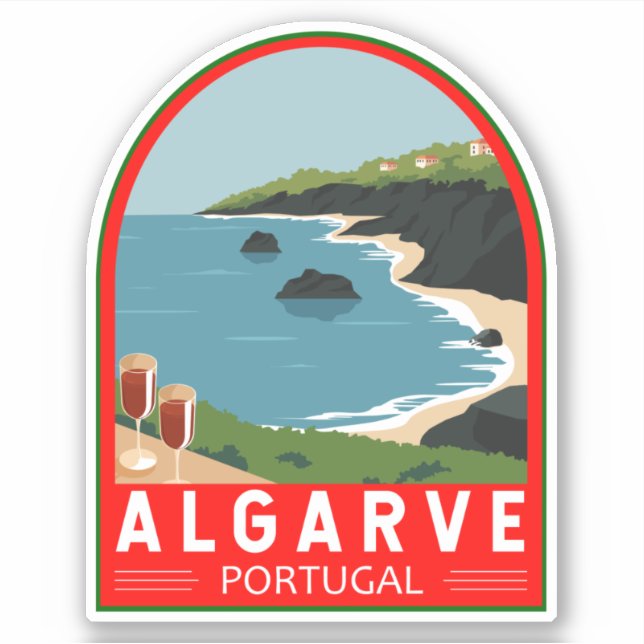 Algarve Portugal Retro Travel Art Vintage (Front)