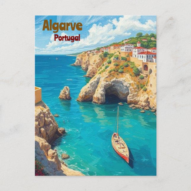 Algarve Portugal Scenic Postcard – Coastal Travel  (Front)
