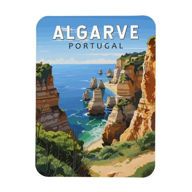 Algarve Portugal Travel Art Vintage Magnet (Vertical)