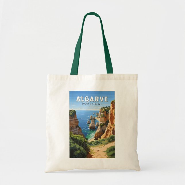 Algarve Portugal Travel Art Vintage Tote Bag (Front)