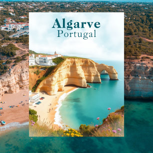 Algarve Portugal Vintage Coastal Travel Postcard