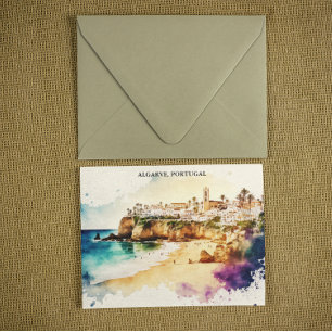 Algarve Portugal Watercolor Travel Postcard