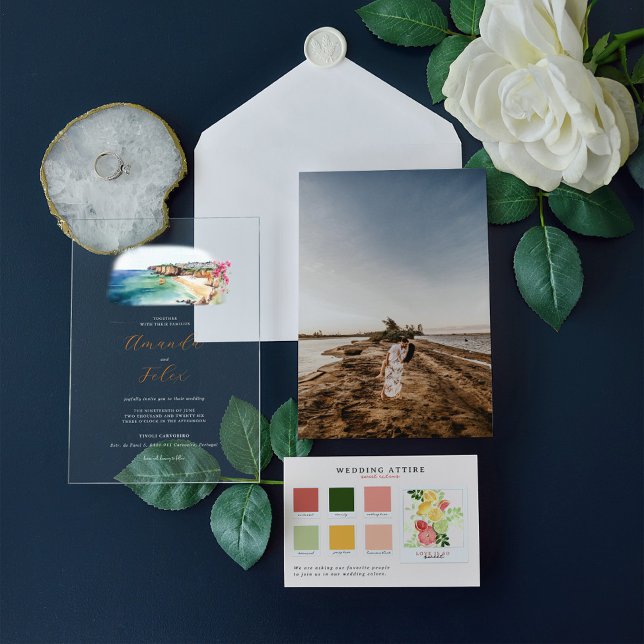 Algarve Portugal Wedding Acrylic Invitations (Creator Uploaded)
