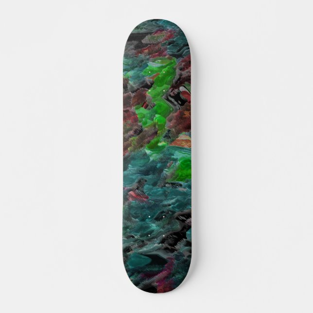 Algas ou corais do mar com efeito onda skateboard (Front)