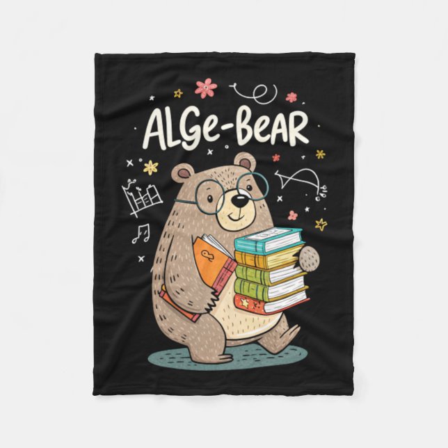 Alge-Bear Funny Algebra Bear Fleece Blanket (Front)