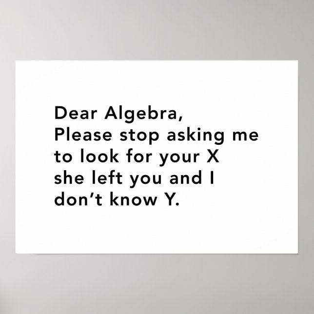 Algebra and his X Poster (Front)