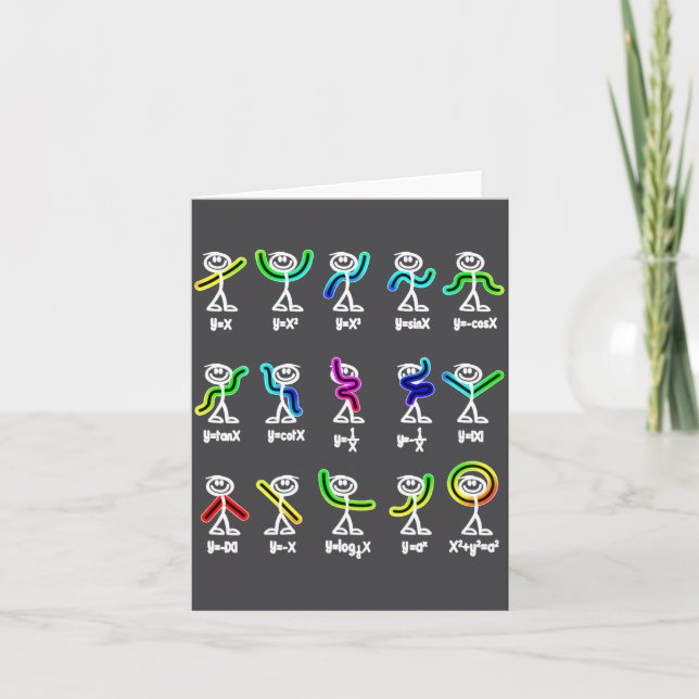Algebra Dance Funny Graph Figures Math  Card (Front)