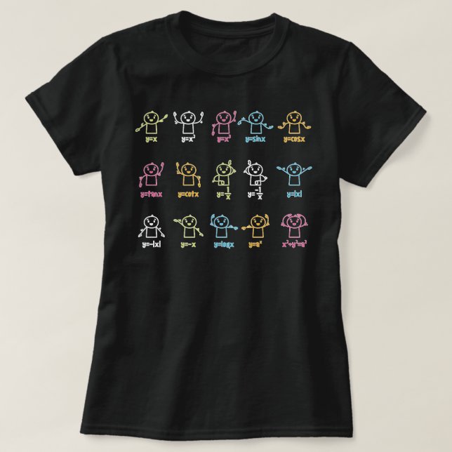 Algebra Dance Funny Graph Figures Math Equation Te T-Shirt (Design Front)